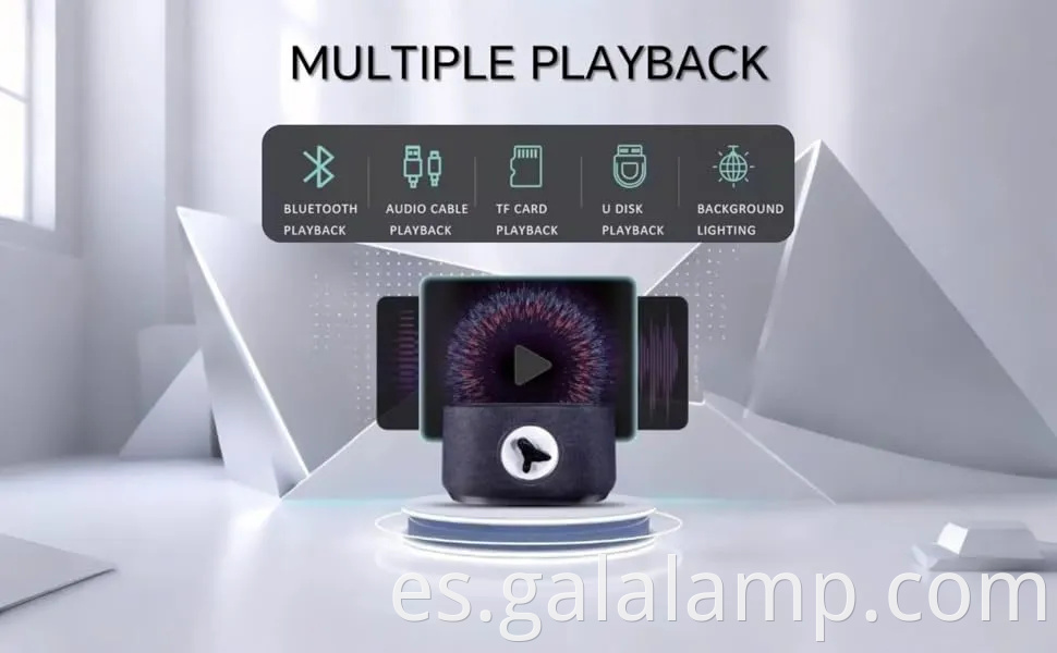 Visualizador de sonido ferrofluid con altavoz ferrofluid y ritmo musical